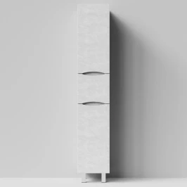 Пенал Лайт 35 напольный, Белый камень ПВХ 57805, левый, бельевая корзина