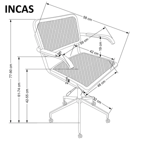 Кресло компьютерное HALMAR INCAS коричневый/черный