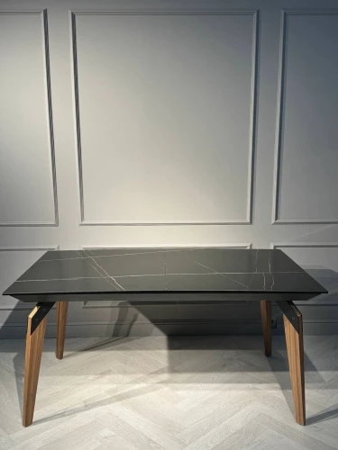 Стол обеденный раскладной Лацио MC20022DT, 160(210)х90х76 см, черный мрамор