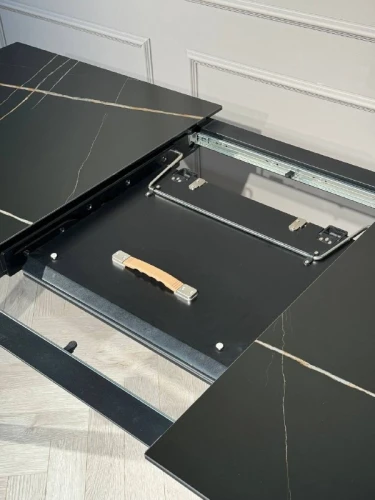 Стол обеденный раскладной Лацио MC20022DT, 160(210)х90х76 см, черный мрамор