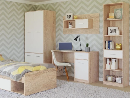 Стол «Стелс» 120 1д1ящ, Дуб сонома/белый