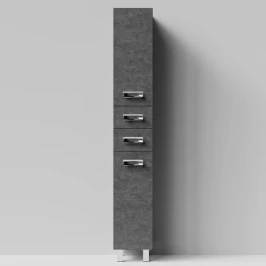 Пенал Орландо 30 напольный, Серый камень ПВХ 57806, левый, бельевая корзина