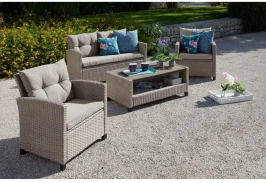 Плетеный комплект мебели с диваном AFM-804B Beige-Grey