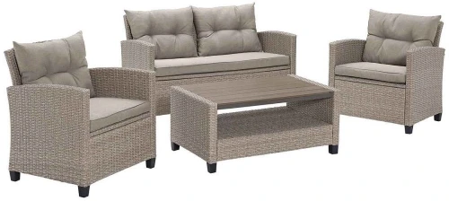 Плетеный комплект мебели с диваном AFM-804B Beige-Grey