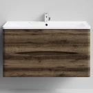 Тумба Адель 100 подвесной, Дуб крымский коричневый ПВХ 131005-9005 Vodok с раковиной в комплекте Тумба Адель 100 подвесной, Дуб крымский коричневый ПВХ 131005-9005 Vodok с раковиной в комплекте