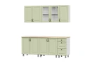 Готовая кухня Прованс (без столешницы), Белый, Фисташковый