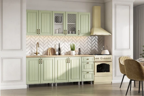 Готовая кухня Прованс (без столешницы), Белый, Фисташковый