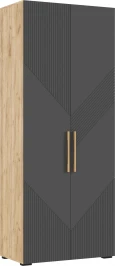 Шкаф двухстворчатый Ирис, Браш Графит, Дуб Крафт