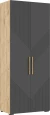 Шкаф двухстворчатый Ирис, Браш Графит, Дуб Крафт