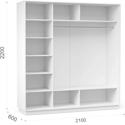 Шкаф-купе Тетрис 210/220 ДДД, Белый жемчуг