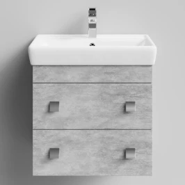 Тумба Квадро 60 подвесной, Горный камень ПВХ 57807 Vodok с раковиной в комплекте