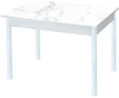Альфа фотопечать стол обеденный раздвижной / белый мрамор/бетон белый/белый