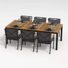 Обеденная группа  TELLA FESTA plus каркас карбон / стол тик 200 / ткань антрацит