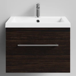 Тумба Элис 58 подвесной, 1 ящик, Палисандр ПВХ 43101 Vodok с раковиной в комплекте