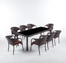 Обеденная мебель из искусственного ротанга комплект  СИЦИЛИЯ «SICILY» 8 персон Dark Brown