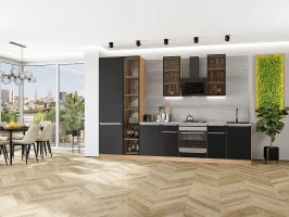 Кухонный гарнитур Фьюжн-08 Stormy Silk-Дуб Вотан