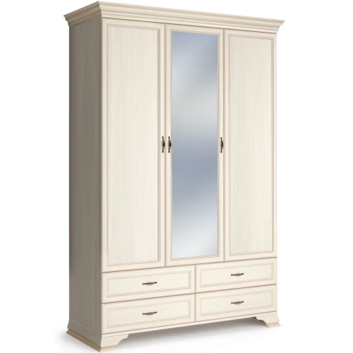 Шкаф Сиена 3дв с зеркалом, бежевый