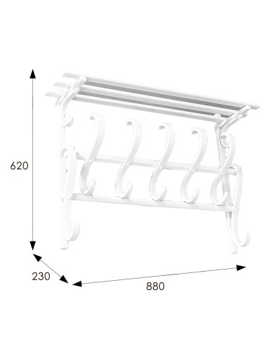 Вешалка настенная В 7Н белый