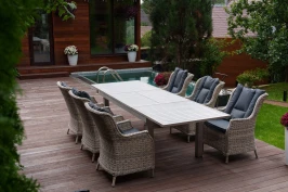 Обеденный комплект Гарда + 6 кресел Бергамо искусственный ротанг