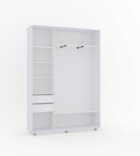 Шкаф-купе PRIME, 140х45х230 Белый с зеркалом