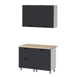 МК Аленушка 1,2м с ящ. Магнолия Сталь,скоба черный,сонома