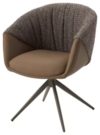 Стул ГИССЕН (GISSEN) 360 град., цвет КОФЕ HP032-08A PU / V885-1, экокожа / ткань / ЛАТТЕ, ®DISAUR