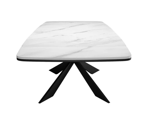 Стол DikLine KM160 мрамор С41 (керамика белая)/опоры черные