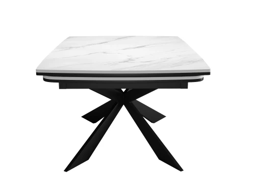 Стол DikLine KM160 мрамор С41 (керамика белая)/опоры черные