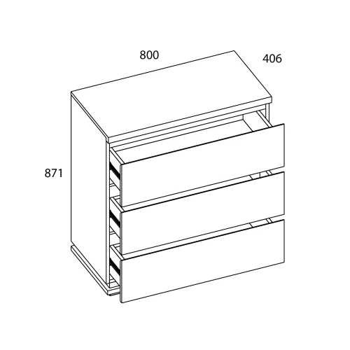 LIMA, Комод 3S. Цвет ПЕРСИДСКИЙ ЖЕМЧУГ/ МАДУРА