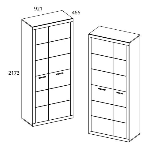 Шкаф 2D OSKAR , цвет дуб Санремо