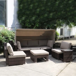 Комплект мебели трансформер из искусственного ротанга AFM-320B Brown