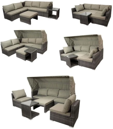 Комплект мебели трансформер из искусственного ротанга AFM-320B Brown