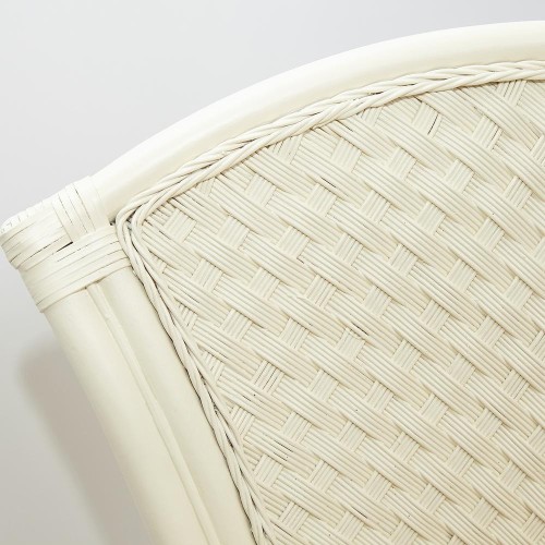 Комплект обеденный "ANDREA GRAND" (стол со стеклом+6 кресел+ подушки) TCH White (белый), Ткань рубчик, цвет кремовый