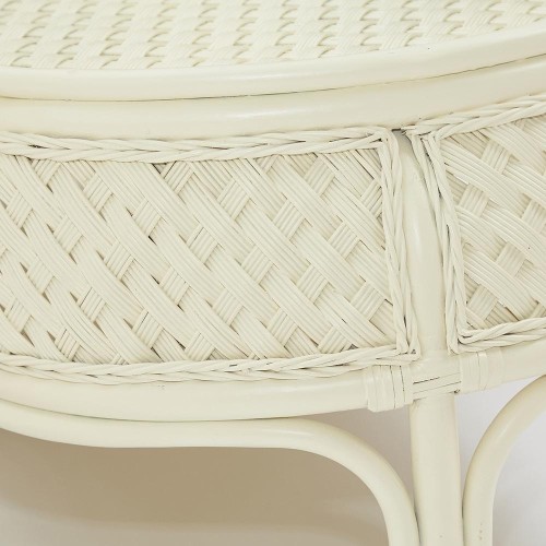 Комплект обеденный "ANDREA GRAND" (стол со стеклом+6 кресел+ подушки) TCH White (белый), Ткань рубчик, цвет кремовый