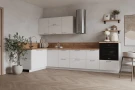 Кухонный гарнитур КГ Угловой 1500х3150 (без пм) , Белый софт матовый  Арника РМ в.2