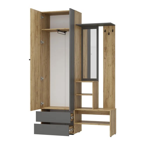 Прихожая Твист ПР-04, Крафт, Графит