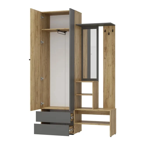 Прихожая Твист ПР-04, Крафт, Графит