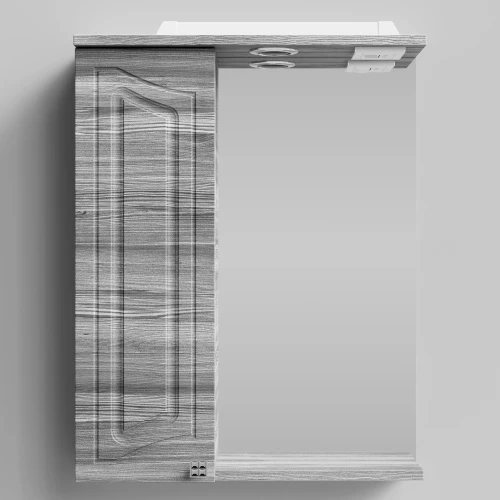 Зеркало Адам 55, Лиственница структурная контрастно-серая ПВХ 64202, левая