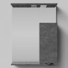 Зеркало Марко 60, ручки Хром, Серый камень ПВХ 57806, правый