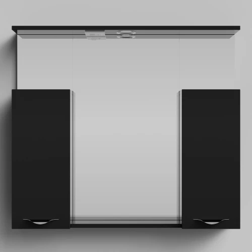 Зеркало Марко 90, ручки Хром, черный глянец