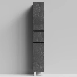 Пенал Бест 30 (2 двери, 1 ящик) напольный, Мрамор Графит софт тач ПВХ 4044-3, правый