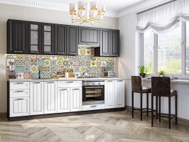 Готовый кухонный гарнитур Прага-02 Венге Премиум/Белое дерево