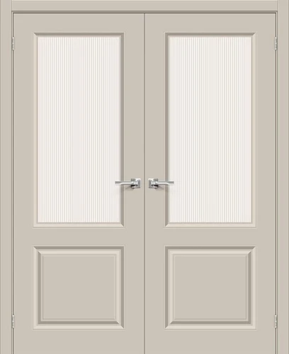 Двойная межкомнатная дверь BRAVO Скинни-13 Creamy Magic Moru