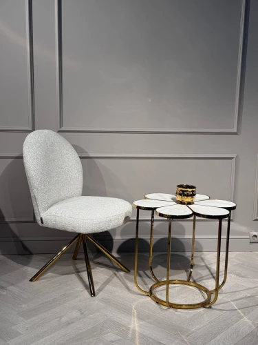 Стол журнальный Флер MH1804ET, 60х60х55, белый мрамор