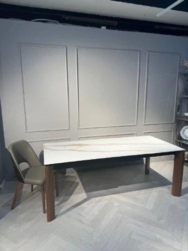 Стол обеденный раскладной Палермо MC-1863DT-KL153, 140(200)х90х76 см, белый мрамор