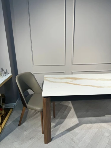 Стол обеденный раскладной Палермо MC-1863DT-KL153, 140(200)х90х76 см, белый мрамор