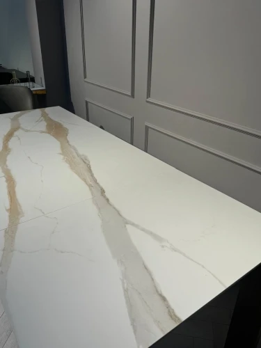 Стол обеденный раскладной Палермо MC-1863DT-KL153, 140(200)х90х76 см, белый мрамор