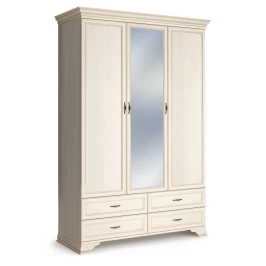 Шкаф распашной трехдверный с зеркалом Сиена