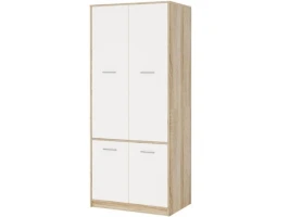 Шкаф «Стелс» 4дв, Дуб сонома/белый