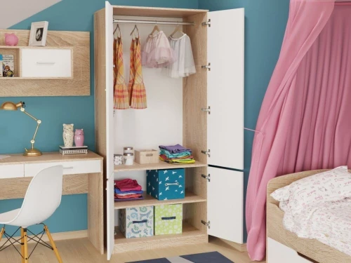 Шкаф «Стелс» 4дв, Дуб сонома/белый